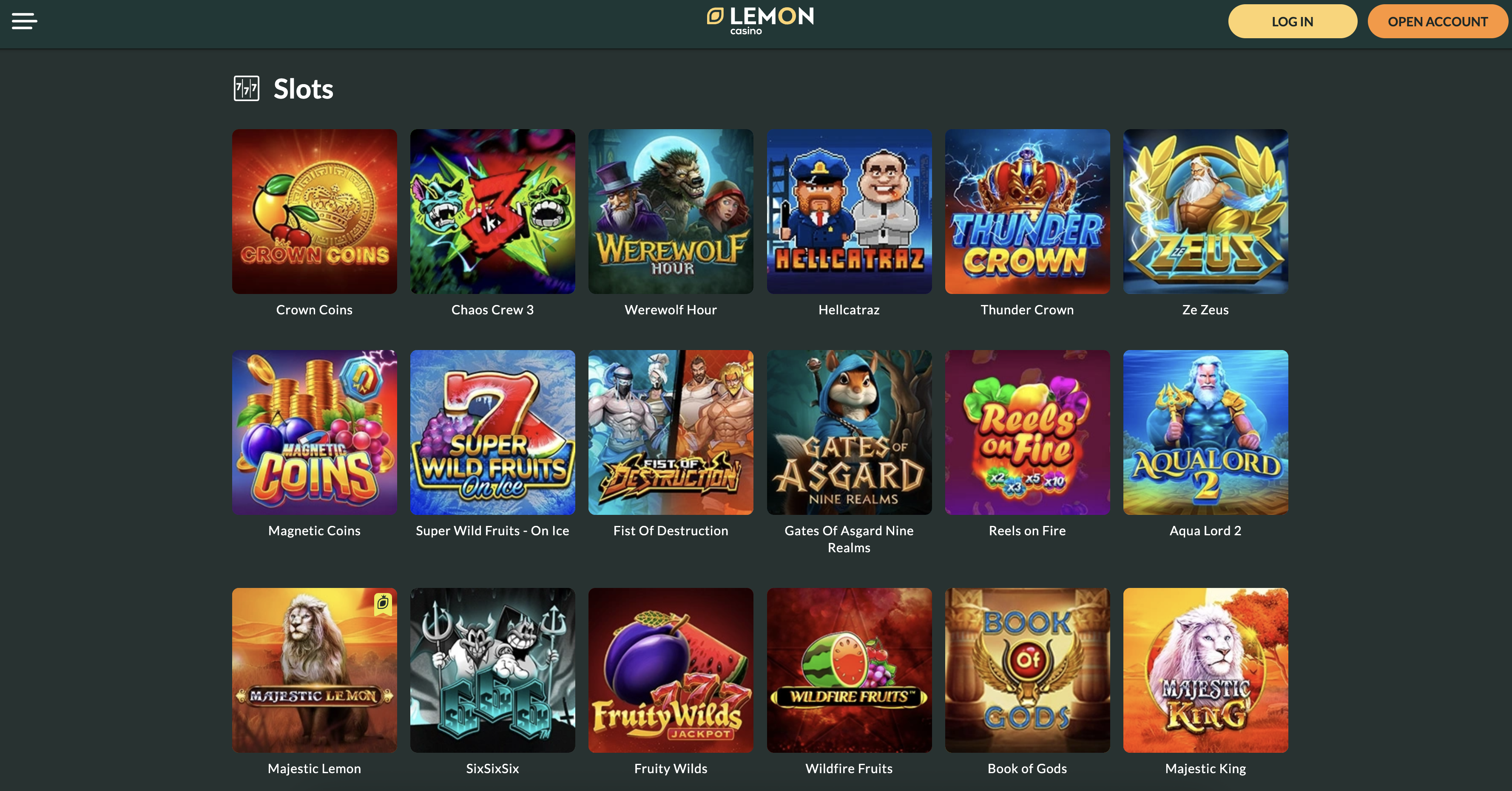 Lemon Casino Games Collection